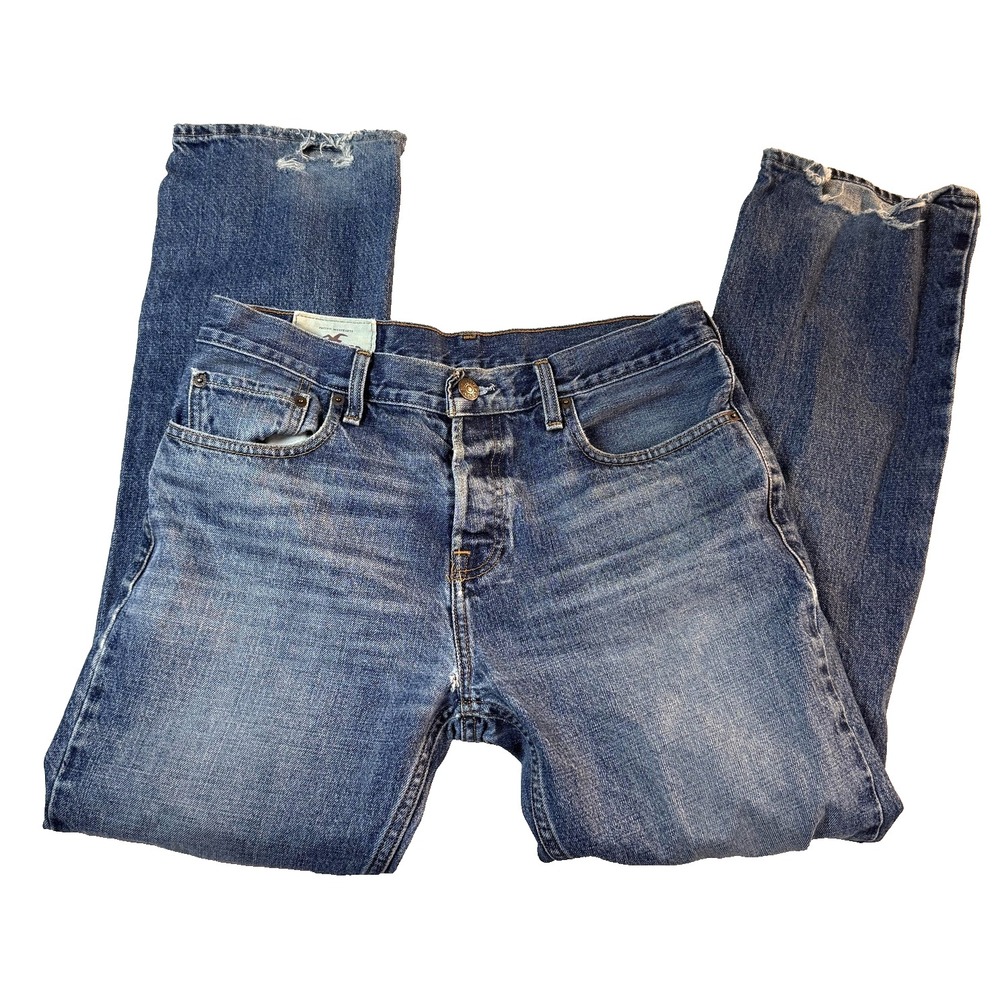 Y2K Hollister Jeans Vintage Grunge Mens 32x30 Distressed Button Fly 2000s